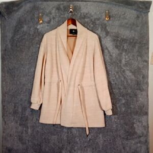 7 For All Mankind Beige Knit Open Cardigan Tie Waist Womens Large